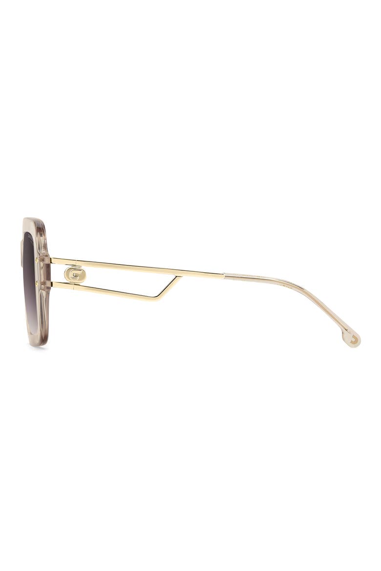 3104/S 55mm Gradient Square Sunglasses, Alternate, color, BEIGE/ BURGUNDY