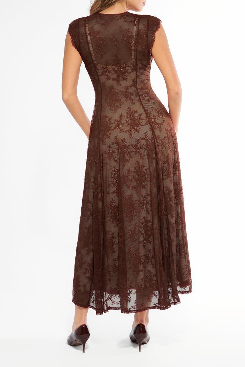 Popilush Shapewear Boho Floral Lace V Neck Resort Maxi Dress (Women)
