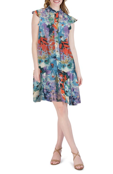 Flutter Sleeve Drop Waist Dress