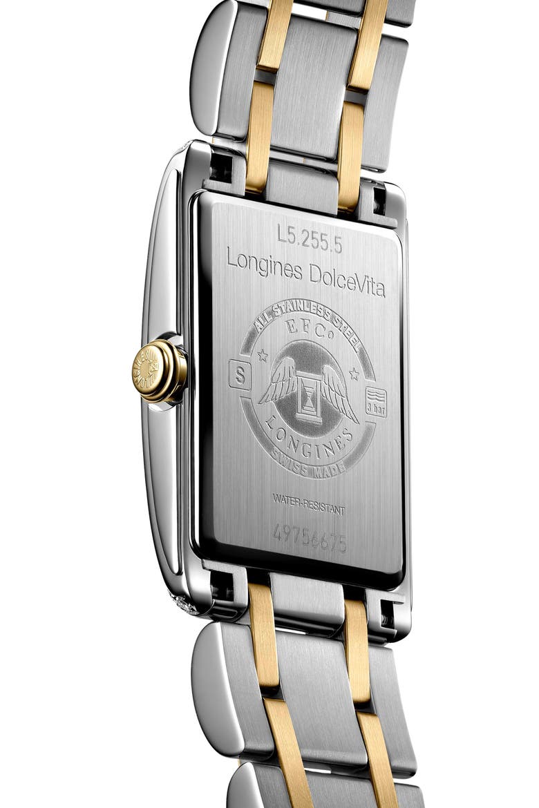 DolceVita Diamond Rectangle Bracelet Watch, 20.8mm x 32mm, Alternate, color, SILVER