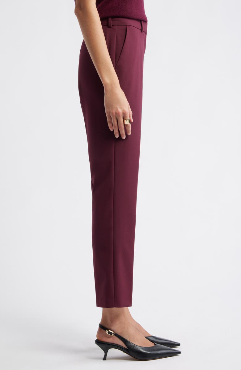 Nordstrom The Lena Slim Cropped Trousers, Alternate, color, Burgundy Royale
