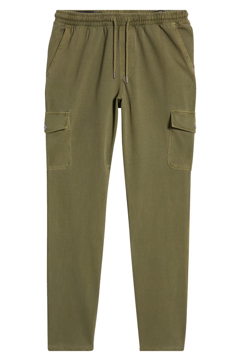 Elastic Waist Twill Cargo Pants, Alternate, color, OLIVE NIGHT