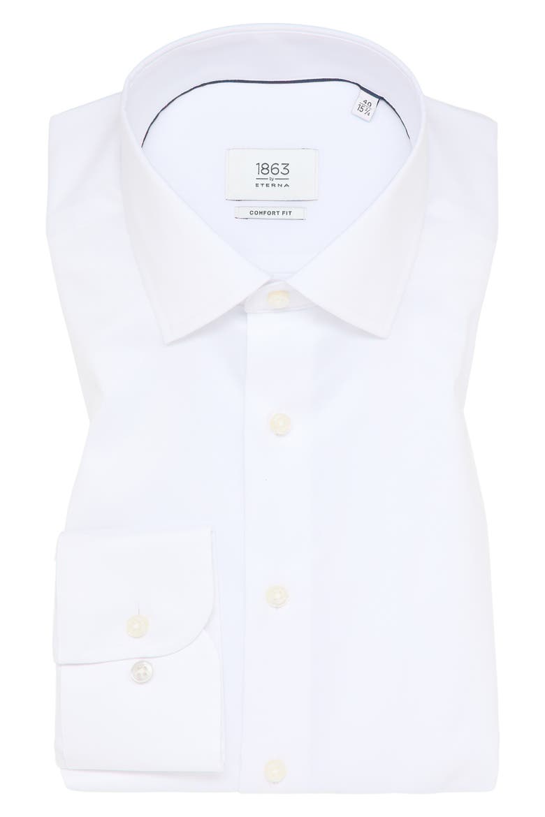 Luxury Comfort Slim Fit Non-Iron Dress Shirt, Alternate, color, WHITE