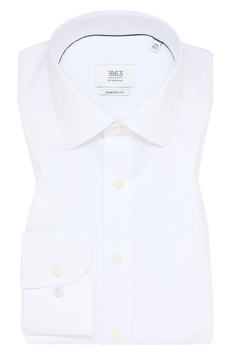 1863 by Eterna Luxury Comfort Slim Fit Non-Iron Dress Shirt, Alternate, color, White