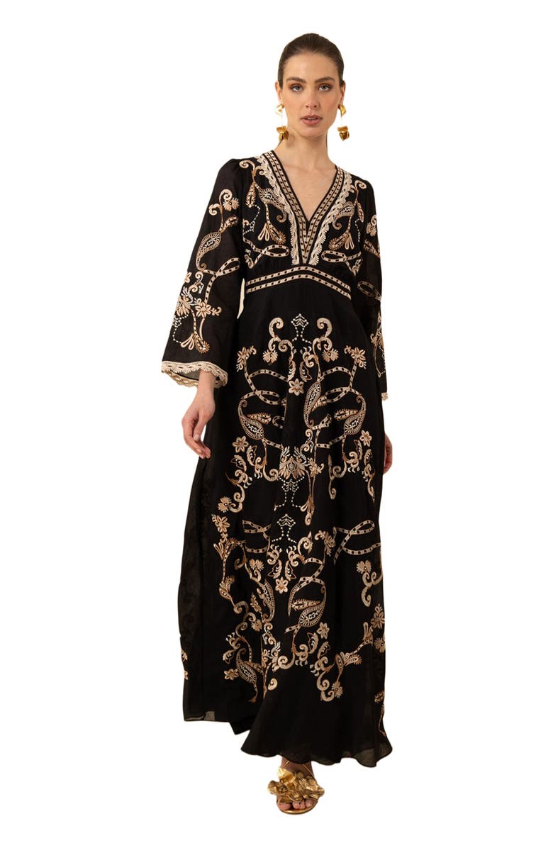 Halebob Cassandra Embroidered Maxi Dress, Alternate, color, 