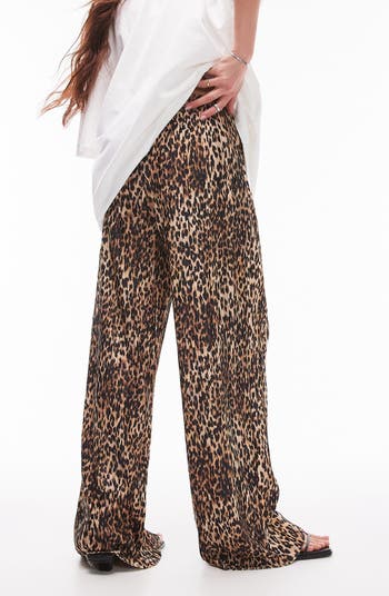Animal Plissé Wide Leg Pants