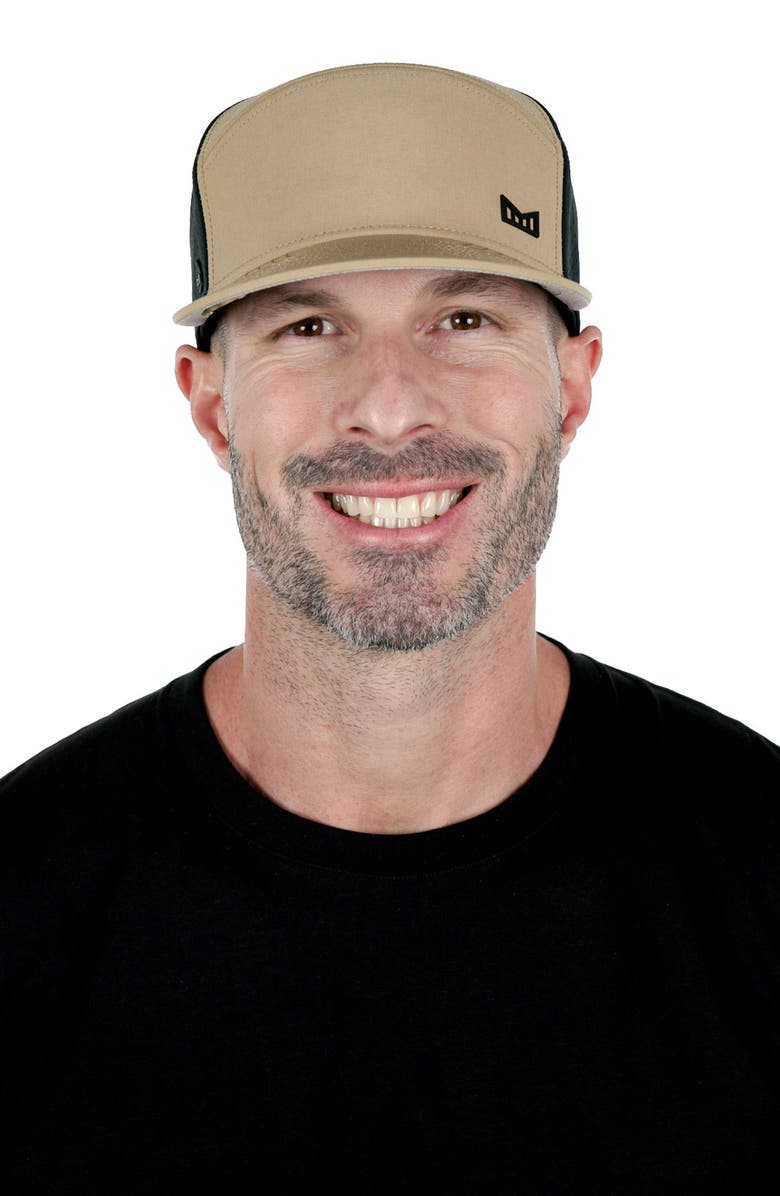 Melin Trenches Icon Hydro Performance Snapback Hat, Alternate, color, Dark Khaki / Black