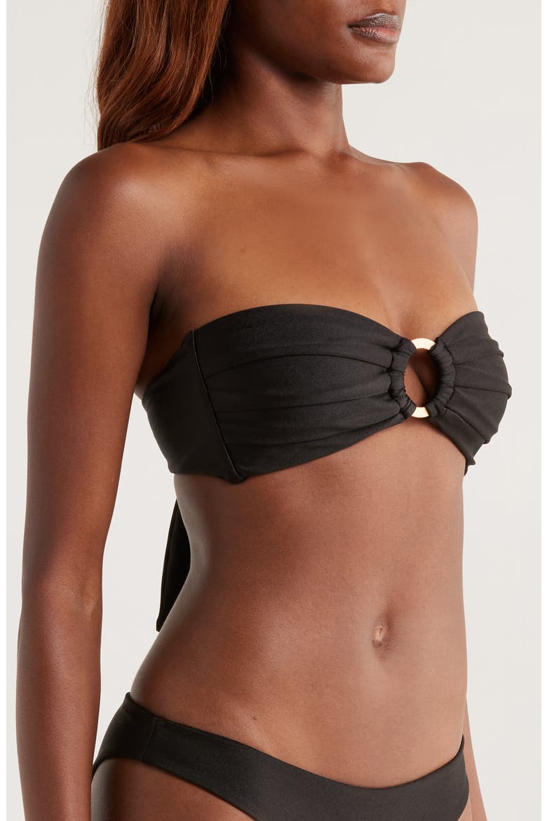 Strapless O-Ring Bikini Top, Alternate, color, TWILIGHT BLACK
