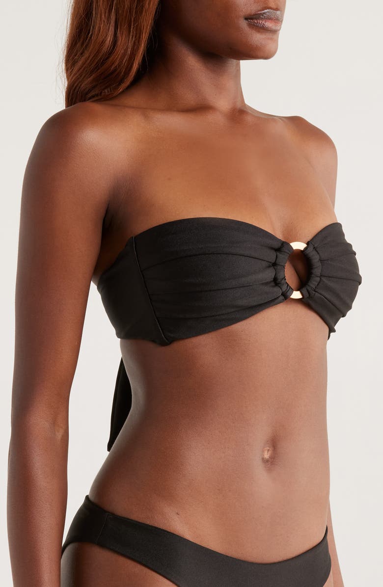 Kulani Kinis Strapless O-Ring Bikini Top, Alternate, color, Twilight Black