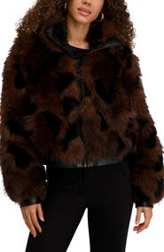 KARL LAGERFELD PARIS Shag Faux Fur Bomber