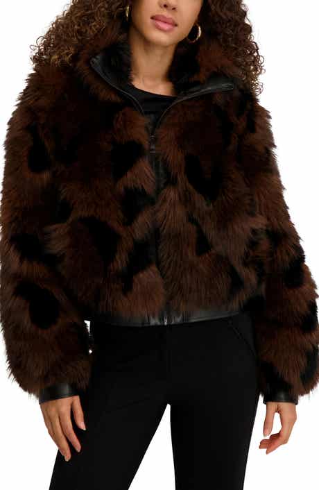 KARL LAGERFELD PARIS Shag Faux Fur Bomber