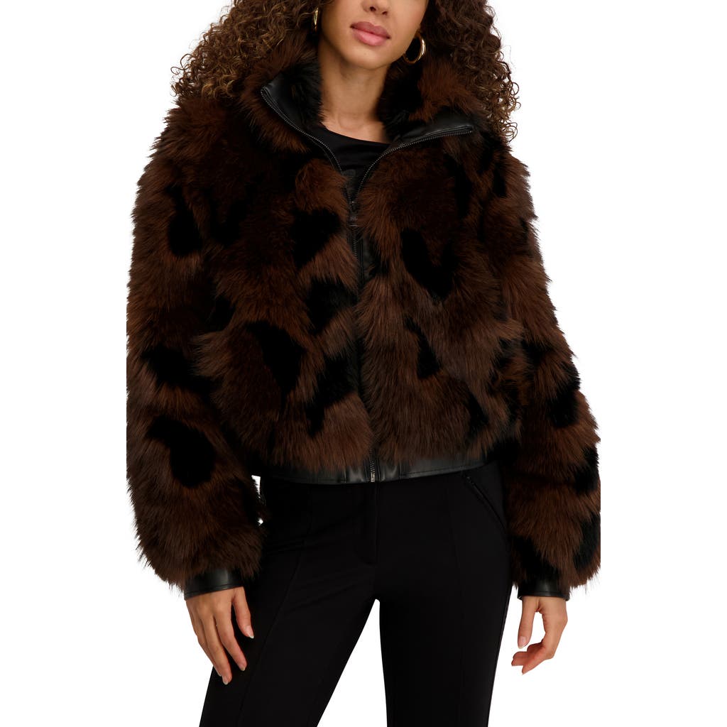Karl Lagerfeld Paris Shag Faux Fur Bomber In Black