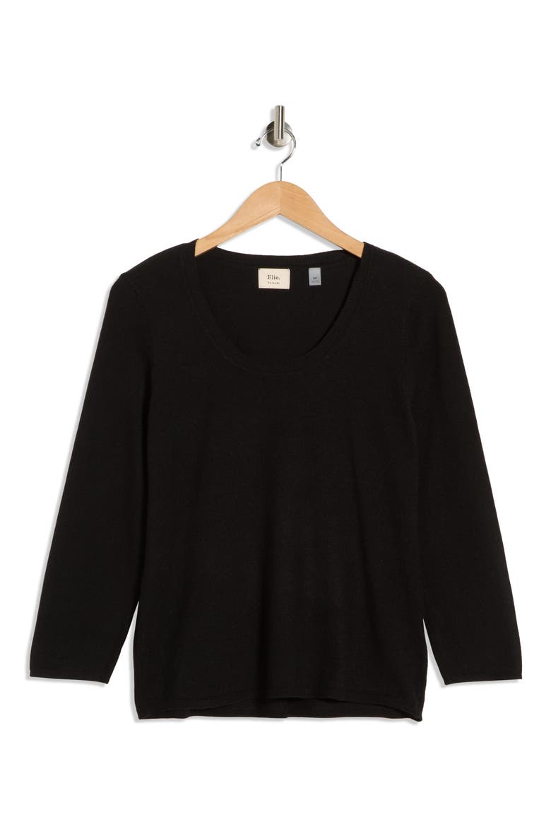 Crewneck Sweater, Alternate, color, BLACK