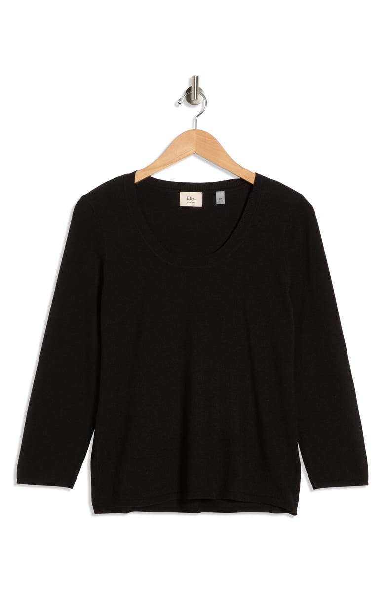 ELIE ELIE TAHARI Crewneck Sweater, Main, color, Black