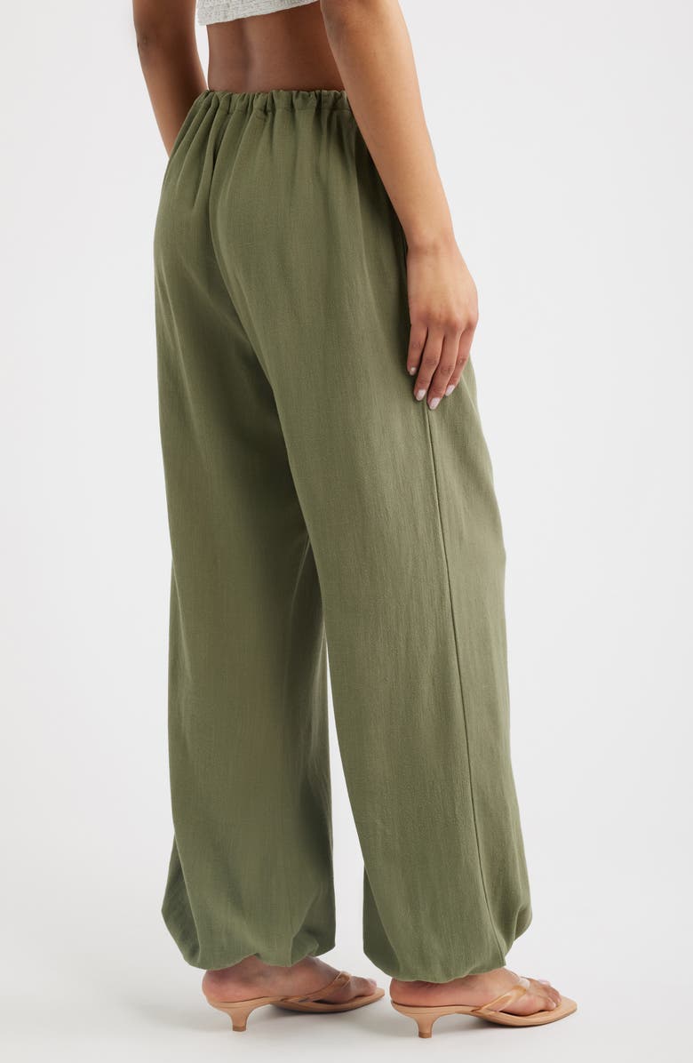 Bella Venice Bridget Woven Balloon Pants, Alternate, color, Army Green