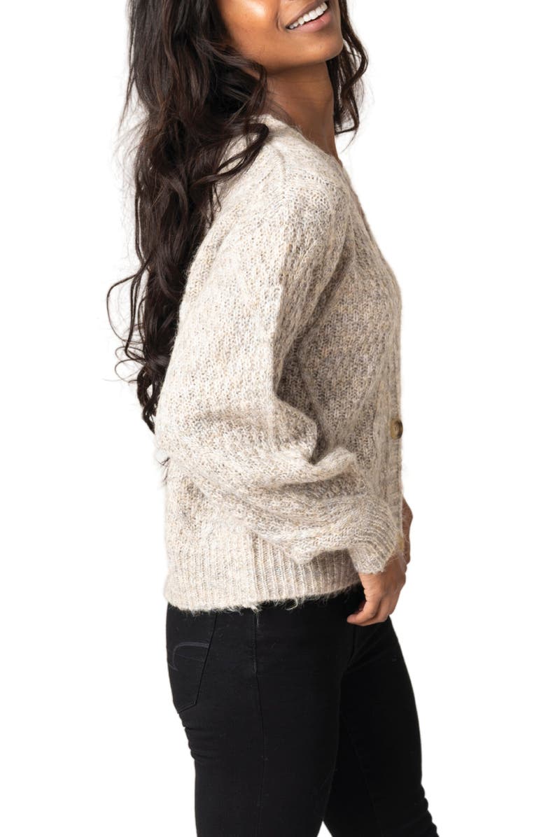 GIBSONLOOK Gigi Cable Knit Cardigan, Alternate, color, Oatmeal
