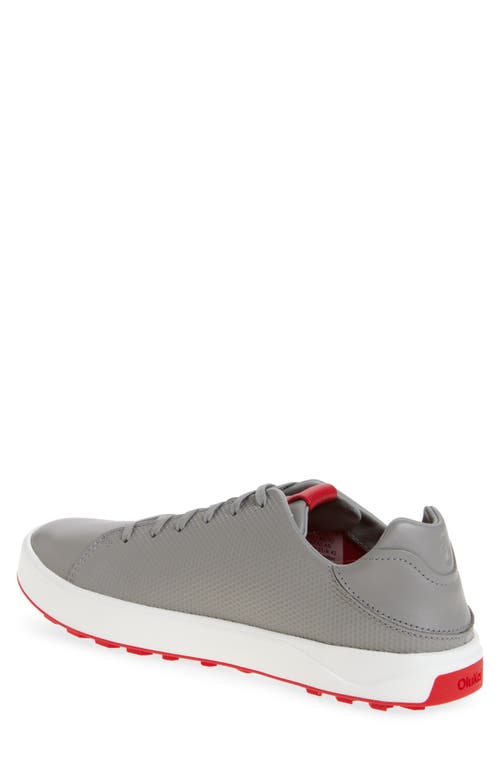 Olukai Wai'alae Waterproof Leather Golf Shoe In Gray