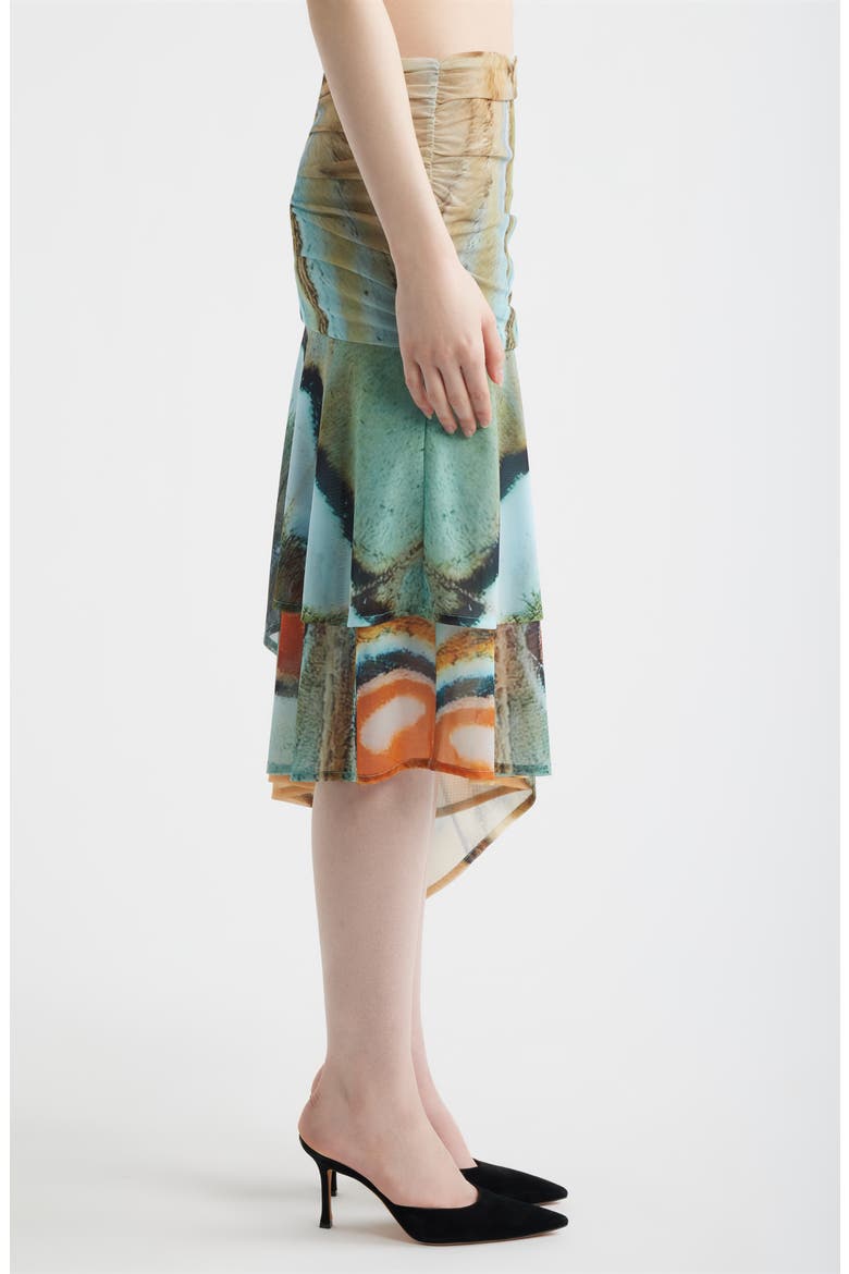 Festa Print Asymmetric Hem Midi Skirt, Alternate, color, MARBRE