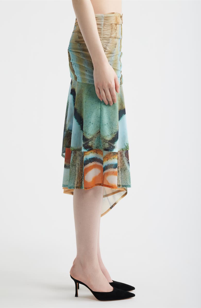 Feners Festa Print Asymmetric Hem Midi Skirt, Alternate, color, Marbre