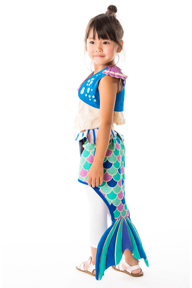 Mermaid Costume Set, Alternate, color, BLUE