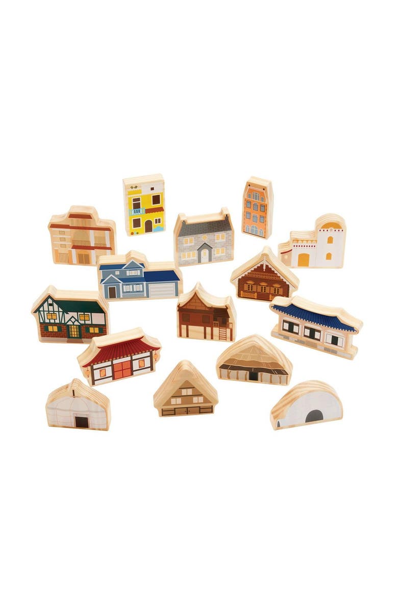 Kaplan Early Learning Company Traditional International Homes Set - 15 Pieces, Main, color, Multicolored