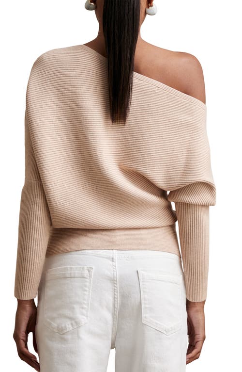 Reiss Lorna One-shoulder Wool Blend Sweater In Neutral