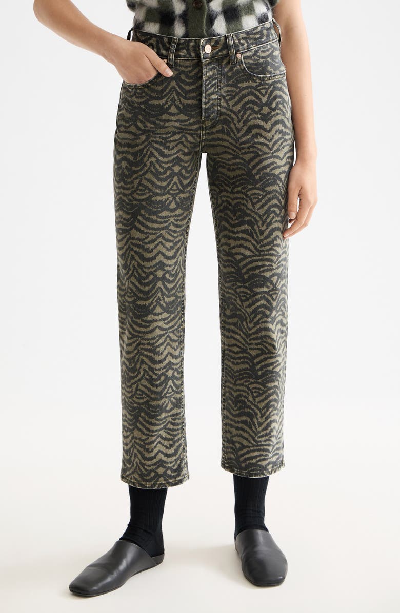 Scotch & Soda The Sky Print Ankle Straight Leg Jeans, Main, color, Ikat Feather Thyme