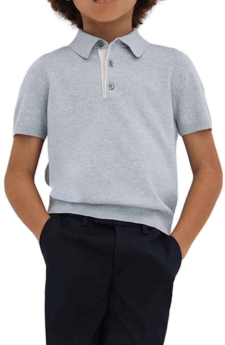 Reiss Kids' Finch sr. Heathered Polo Sweater, Alternate, color, 