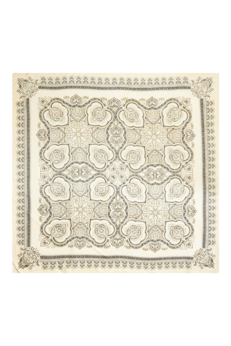 Paisley Print Silk Square Scarf, Alternate, color, CREAM PERLA PAISLEY