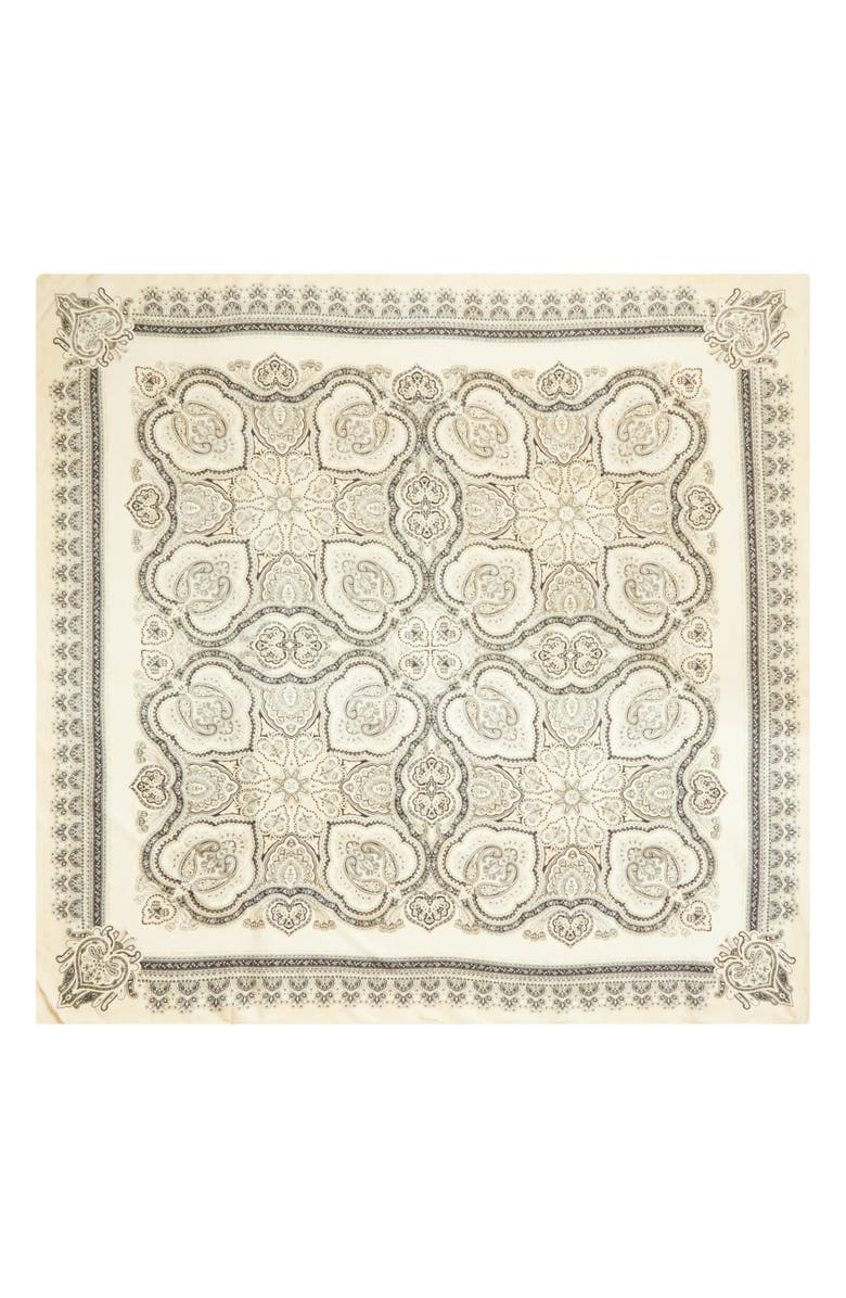 Zimmermann Paisley Print Silk Square Scarf, Alternate, color, Cream Perla Paisley