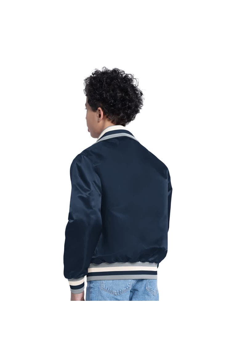 Youth Starter  Navy New York Yankees The Captain Jr. Cooperstown Collection Full-Zip Varsity Jacket, Alternate, color, Navy