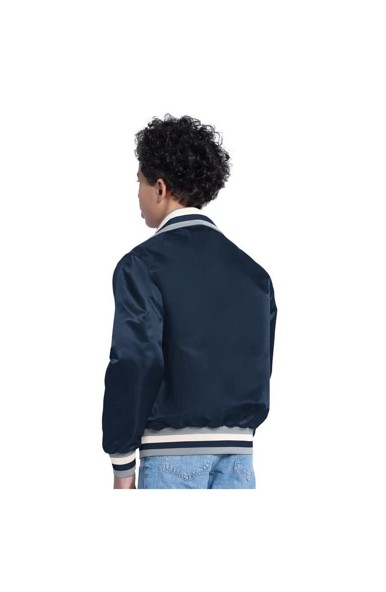 STARTER Youth Starter Navy New York Yankees The Captain Jr. Cooperstown Collection Full-Zip Varsity Jacket, Alternate, color, Navy