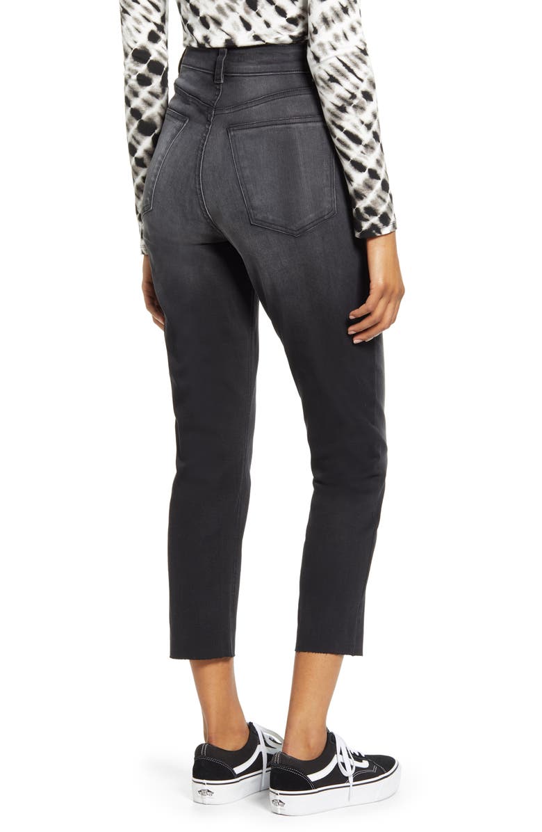 STS Blue Alicia High Waist Raw Hem Crop Straight Leg Jeans, Alternate, color,