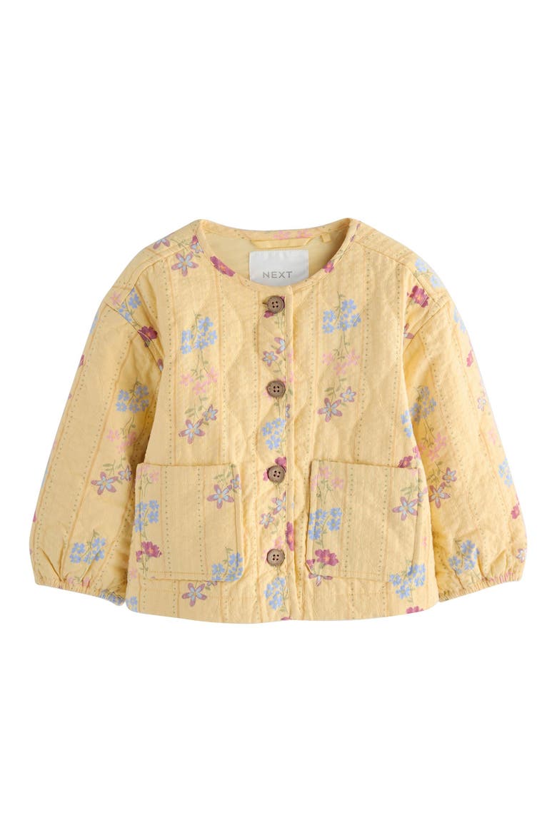 Kids' Floral Quilted Jacket, Main, color, YELLOW