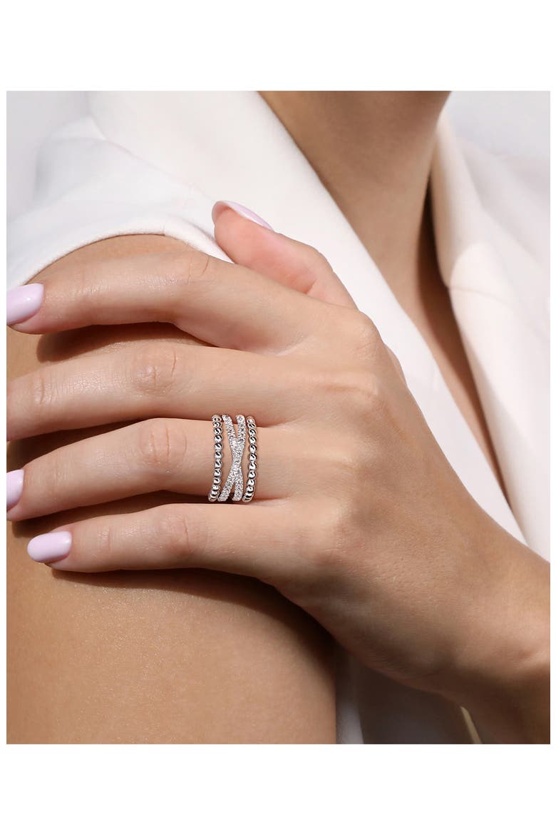 Bujukan Sterling Silver White Sapphire Ring, Alternate, color, STERLING SILVER