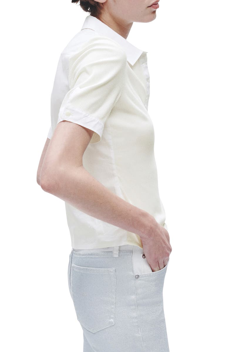 rag & bone Mixed Media Rib Polo, Alternate, color, White