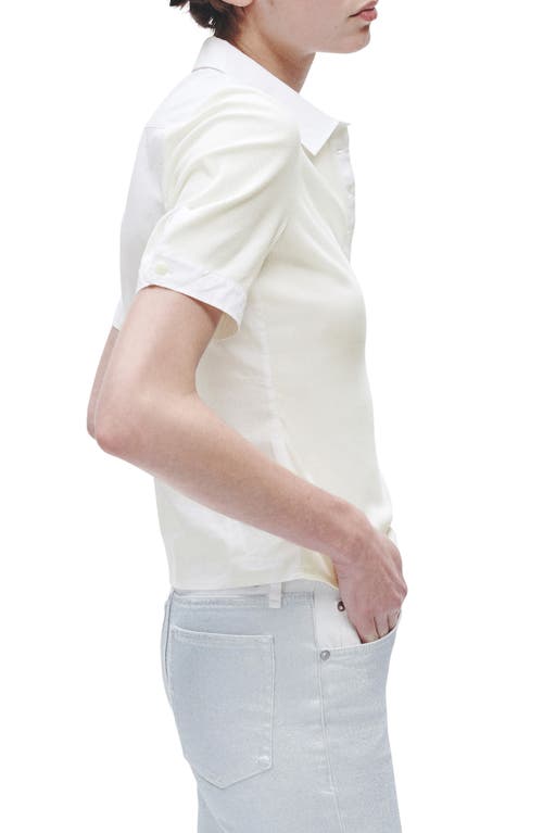 Rag & Bone Mixed Media Rib Polo In White
