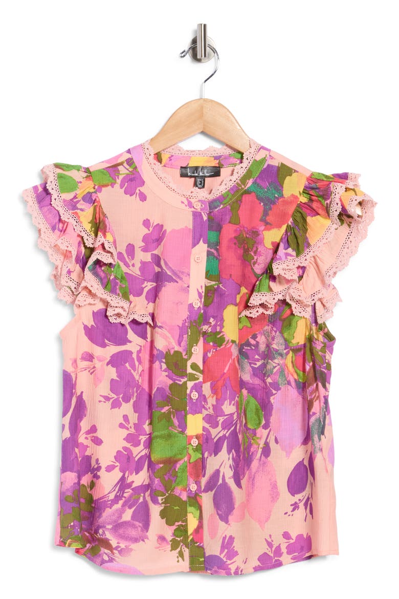 Floral Ruffle Top, Main, color, MULTI FLORAL