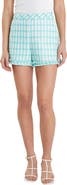 English Factory Check Bouclé Fringe Shorts