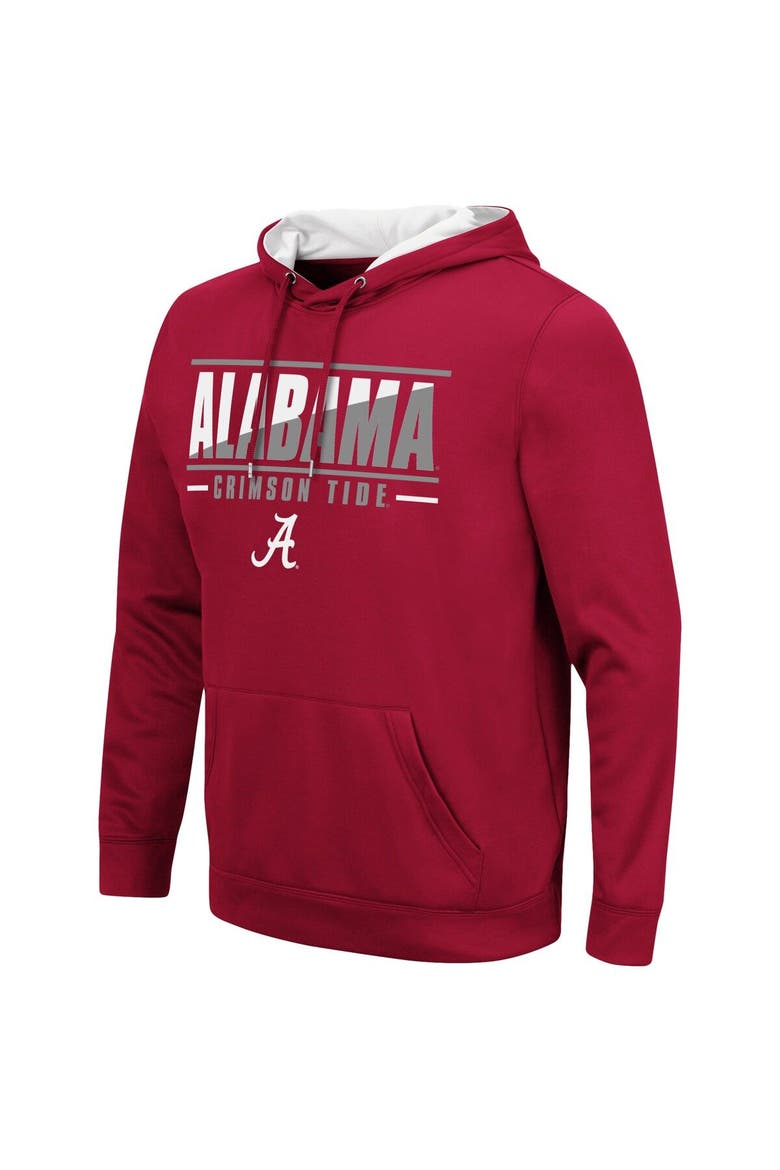 Men's Colosseum Crimson Alabama Crimson Tide Slash Stack 2.0 Pullover Hoodie, Alternate, color, Crimson