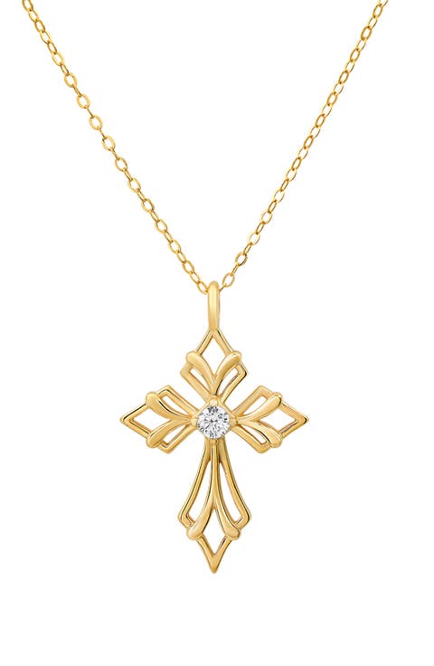 Art Deco Cross Pendant Necklace