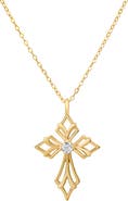 Queen Jewels Art Deco Cross Pendant Necklace