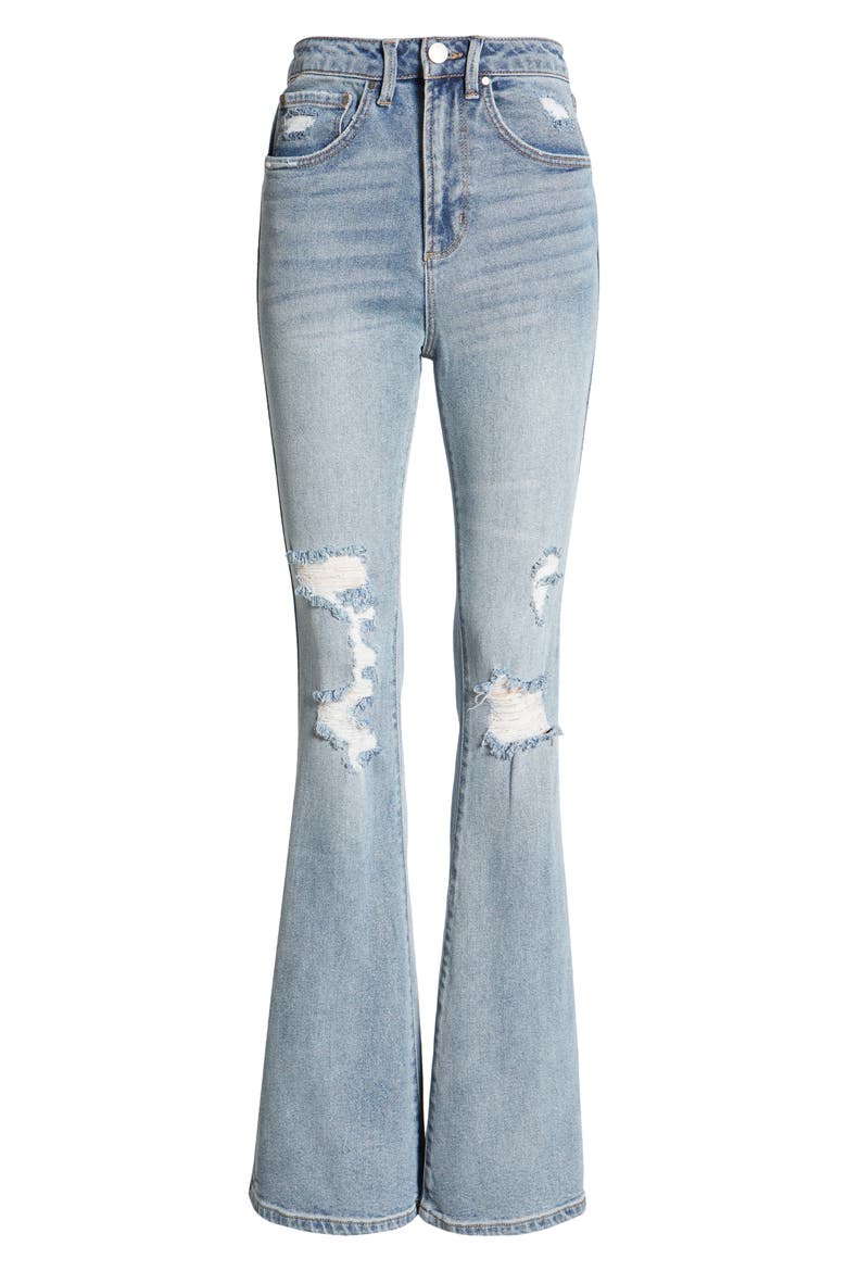 Kayne Distressed Flare Jeans, Alternate, color, LIGHT SUNLAND WASH