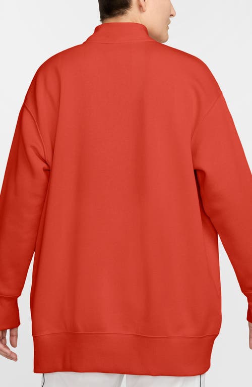 Nike Sportswear Phoenix Oversize Fleece Quarter Zip Top In Red