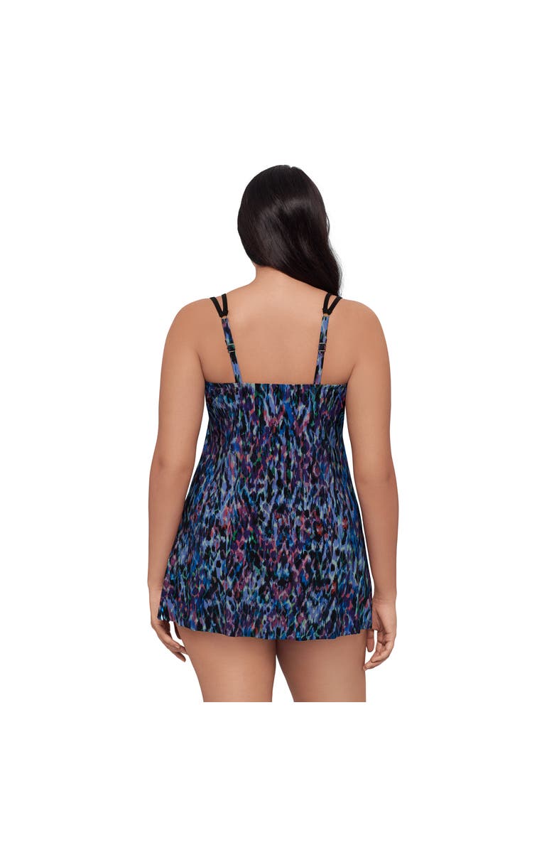 Trimshaper Tracey Adjustable Side-Tie Coverage Plus Size Swimdress, Alternate, color, Mystic Skin