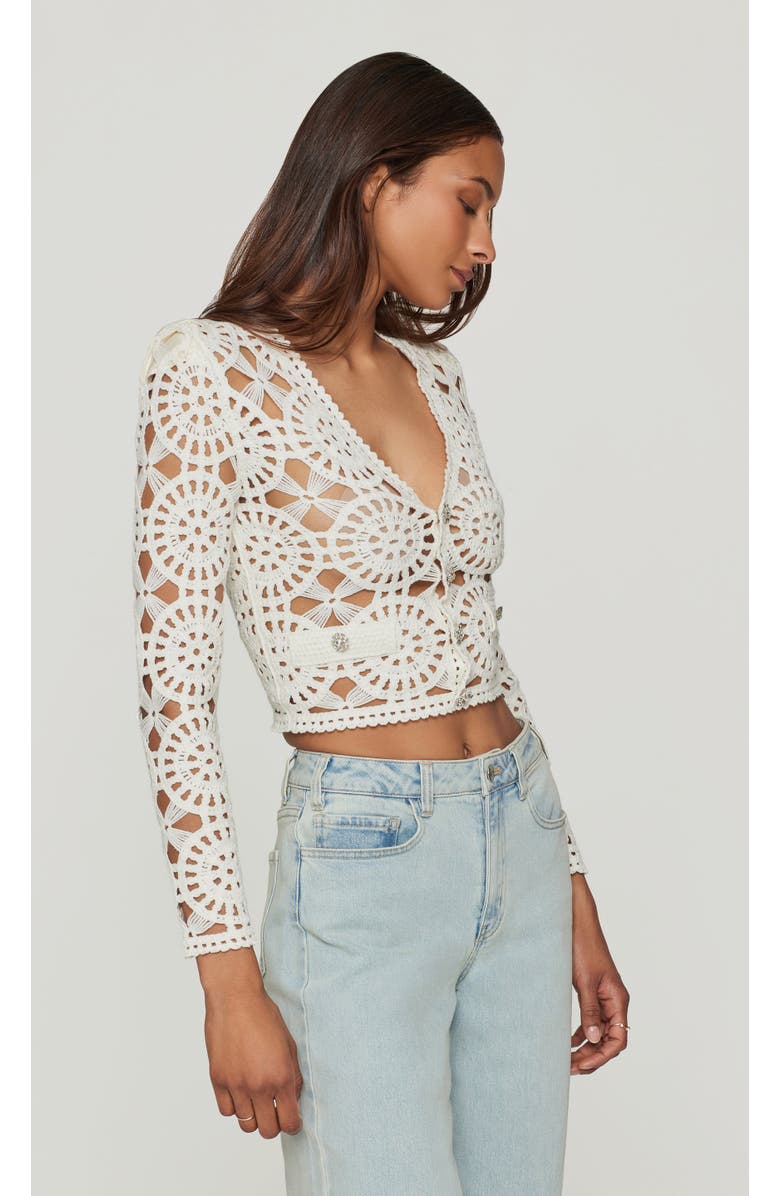 Generation Love Melody Crochet Cardigan, Alternate, color, White
