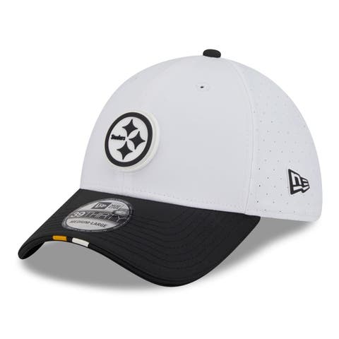 Men's New Era  White/Black Pittsburgh Steelers 2025 NFL Training Camp 39THIRTY Flex Hat