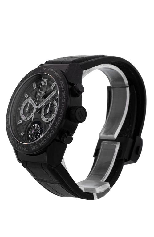WATCHFINDER & CO. WATCHFINDER & CO. TAG HEUER PREOWNED CARRERA CHRONOGRAPH RUBBER STRAP WATCH, 45MM 