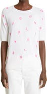 Carolina Herrera Embroidered Letter Knit Cashmere Top