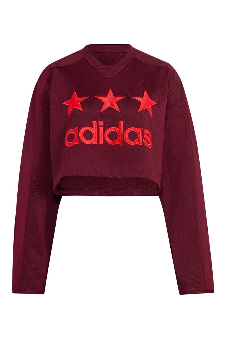Mesh Cropped Hockey Jersey, Alternate, color, MAROON